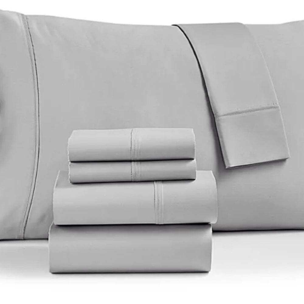 NEW Fairfield Square Brookline 1400 Thread Count 6 Pc. Set, Queen, Light Gray